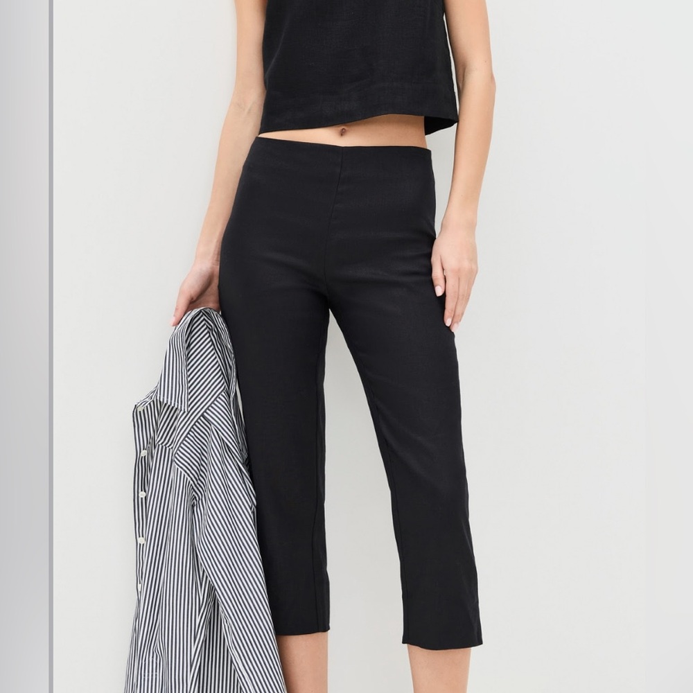 Reformation Petra Linen Pedal Pusher Pants